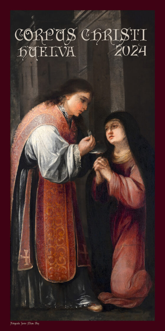 «La Comunión de la Virgen», cartel anunciador del Corpus Christi de Huelva
