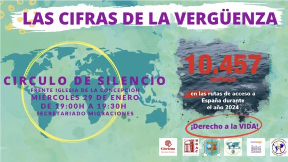 El Secretariado Diocesano de Migraciones organiza el primer ‘Círculo de Silencio’ del año bajo el lema «Las cifras de la vergüenza»